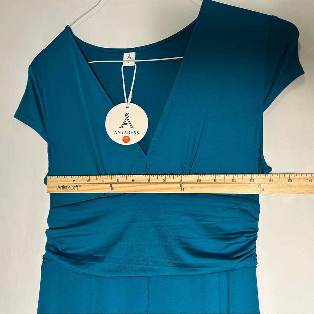 ANRABESS Teal Blue Maxi Dress | High Slit | Wedding Guest | Size S NWT - Picture 5 of 11